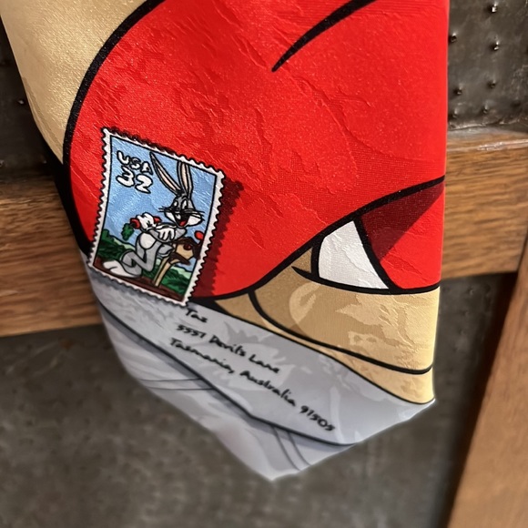 Brand new with tags vintage Taz lick Looney Tunes stamp collection tie - Picture 3 of 7